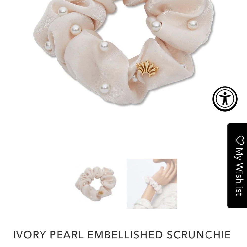 Lele Sadoughi Ivory Pearl Cream Pearl Hair Scrunchie